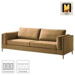 3-Sitzer Sofa COSO Classic+ Webstoff - Webstoff Inze: Hellbraun - Eiche Dunkel