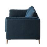 3-Sitzer Sofa COSO Classic+ Webstoff - Chenille Rufi: Blau - Eiche Dunkel