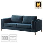 2,5-Sitzer Sofa COSO Classic+ Webstoff - Chenille Rufi: Blau - Eiche Dunkel