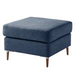 Repose-pieds COSO Classic+ Tissu - Tissu Inze: Bleu - Largeur : 64 cm - Chêne foncé