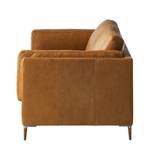 2,5-Sitzer Sofa COSO Classic+ Echtleder - Echtleder Taru: Hellbraun - Eiche Dunkel