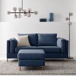 2-Sitzer Sofa COSO Classic+ Webstoff - Webstoff Inze: Blau - Eiche Dunkel