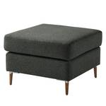 Gestoffeerde hocker COSO Classic+ geweven stof - Geweven stof Inze: Donkergrijs - Breedte: 64 cm - Donkere eikenhout