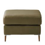 Repose-pieds COSO Classic+ Cuir véritable - Cuir véritable Taru : Vert olive - Largeur : 64 cm - Chêne foncé