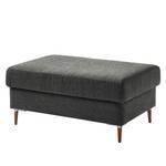 Gestoffeerde hocker COSO Classic+ geweven stof - Chenille Rufi: Antracietkleurig - Breedte: 95 cm - Donkere eikenhout