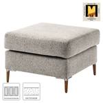 Gestoffeerde hocker COSO Classic+ geweven stof - Chenille Rufi: Beige - Breedte: 64 cm - Donkere eikenhout