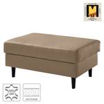 Gestoffeerde hocker COSO Classic echt leer - Leer Neto: Taupe - Breedte: 95 cm - Beuk