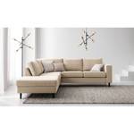 Ecksofa COSO Classic mit Ottomane Webstoff - Webstoff Milan: Beige - Breite: 238 cm - Ottomane davorstehend links - Keine Funktion - Buche