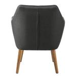 Fauteuil Nicholas geweven stof - Donkergrijs