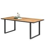 Table Ironwood Placage en bois véritable / Métal - Chêne vieilli / Gris - Largeur : 200 cm
