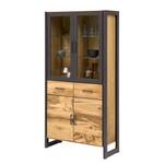 Vitrine Ironwood Placage en bois véritable / Métal - Chêne vieilli / Gris