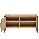 Meuble TV Ironwood I Placage en bois véritable / Métal - Chêne vieilli / Gris