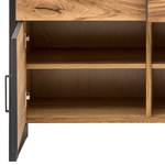 Highboard Ironwood IV Echtholzfurnier / Metall - Alteiche / Grau