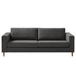 3-Sitzer Sofa COSO Classic Webstoff - Webstoff Milan: Anthrazit - Eiche