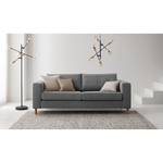 2,5-Sitzer Sofa COSO Classic Webstoff - Stoff Lica: Hellgrau - Eiche