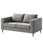 2-Sitzer Sofa COSO Classic Webstoff - Webstoff Milan: Hellgrau - Eiche