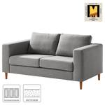 2-Sitzer Sofa COSO Classic Webstoff - Webstoff Milan: Hellgrau - Eiche