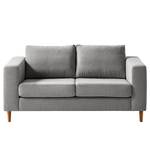 2-Sitzer Sofa COSO Classic Webstoff - Webstoff Milan: Hellgrau - Eiche