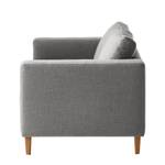 2-Sitzer Sofa COSO Classic Webstoff - Webstoff Milan: Hellgrau - Eiche