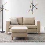 2-Sitzer Sofa COSO Classic Webstoff - Webstoff Milan: Beige - Eiche