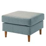 Gestoffeerde hocker COSO Classic geweven stof - Stof Lica: Petrolblauw - Breedte: 64 cm - Eik