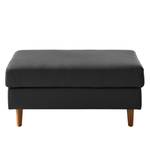 Gestoffeerde hocker COSO Classic echt leer - Leer Neto: Zwart - Breedte: 95 cm - Eik