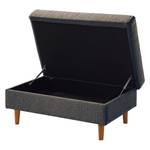 Gestoffeerde hocker COSO Classic geweven stof - Stof Lica: Blauw - Breedte: 95 cm - Eik