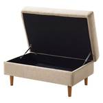 Polsterhocker COSO Classic Webstoff - Webstoff Milan: Beige - Breite: 95 cm - Eiche