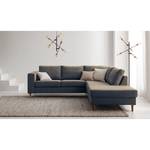 Ecksofa COSO Classic mit Ottomane Webstoff - Stoff Lica: Blau - Breite: 238 cm - Ottomane davorstehend rechts - Keine Funktion - Eiche