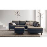 Ecksofa COSO Classic mit Ottomane Webstoff - Stoff Lica: Blau - Breite: 238 cm - Ottomane davorstehend rechts - Keine Funktion - Eiche