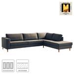 Ecksofa COSO Classic mit Ottomane Webstoff - Stoff Lica: Blau - Breite: 304 cm - Ottomane davorstehend rechts - Keine Funktion - Eiche