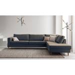 Ecksofa COSO Classic mit Ottomane Webstoff - Stoff Lica: Blau - Breite: 304 cm - Ottomane davorstehend rechts - Keine Funktion - Eiche