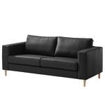 2,5-Sitzer Sofa COSO Classic Echtleder - Echtleder Neto: Schwarz - Esche