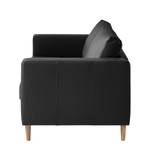 2,5-Sitzer Sofa COSO Classic Echtleder - Echtleder Neto: Schwarz - Esche