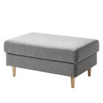 Gestoffeerde hocker COSO Classic geweven stof - Geweven stof Milan: Lichtgrijs - Breedte: 95 cm - Es