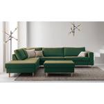 Gestoffeerde hocker COSO Classic geweven stof - Stof Lica: Groen - Breedte: 95 cm - Es