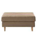 Gestoffeerde hocker COSO Classic echt leer - Leer Neto: Taupe - Breedte: 95 cm - Es