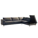 Ecksofa COSO Classic mit Ottomane Webstoff - Stoff Lica: Blau - Breite: 304 cm - Ottomane davorstehend rechts - Bettkasten - Esche