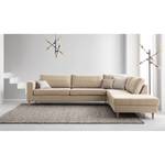 Ecksofa COSO Classic mit Ottomane Webstoff - Webstoff Milan: Beige - Breite: 304 cm - Ottomane davorstehend rechts - Bettkasten - Esche