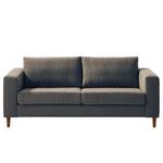 2,5-Sitzer Sofa COSO Classic Webstoff - Stoff Lica: Blau - Walnuss