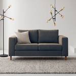 2-Sitzer Sofa COSO Classic Webstoff - Stoff Lica: Blau - Walnuss