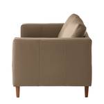 2-Sitzer Sofa COSO Classic Echtleder - Echtleder Neto: Taupe - Walnuss