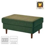 Gestoffeerde hocker COSO Classic geweven stof - Stof Lica: Groen - Breedte: 95 cm - Walnoot