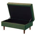 Gestoffeerde hocker COSO Classic geweven stof - Stof Lica: Groen - Breedte: 95 cm - Walnoot