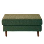 Gestoffeerde hocker COSO Classic geweven stof - Stof Lica: Groen - Breedte: 95 cm - Walnoot