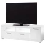 Meuble TV Cely Blanc brillant / Blanc mat - Largeur : 140 cm