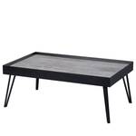 Salontafel Corbin III glas/metaal - betonnen look/zwart