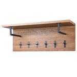 Wandgarderobe Mechell eikenhouten look/zwart