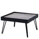 Salontafel Corbin I glas/metaal - betonnen look/zwart