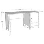 Bureau Azalea Noir - Bois manufacturé - 137 x 76 x 59 cm